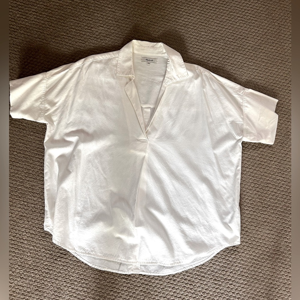 Madewell white camp shirt